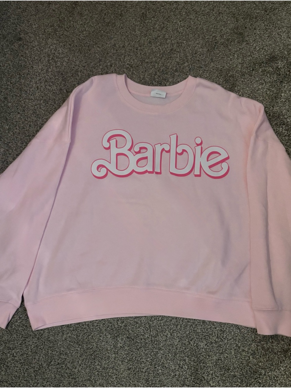 Women’s Barbie Light Pink Logo Crewneck Sweatshirt, Size XXL